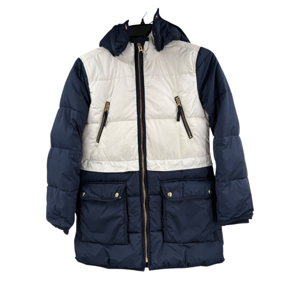 J Crew Colorblock Women's Sz XS Chateau Puffer Full Zip Jacket Coat Oversized